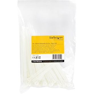 StarTech CBMZTRB6 100 PACK OF RESEALABLE ZIP TIES 6 kábelkötegelő 100db