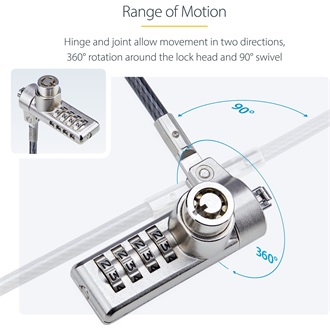 StarTech 10PK KSLOT LAPTOP LOCK 6.5FT COMPUTER CABLE LOCK