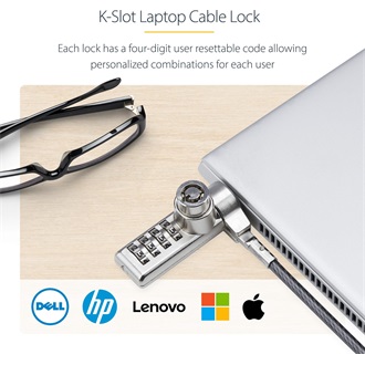 StarTech 10PK KSLOT LAPTOP LOCK 6.5FT COMPUTER CABLE LOCK