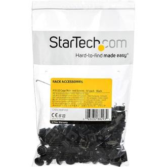 StarTech 10-32 RACK SCREWS AND NUTS - 50 PACK - BLACK
