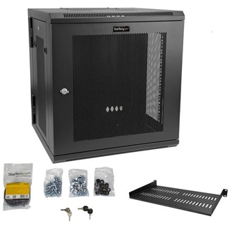 StarTech 12U 19" fali rack szekrény fekete