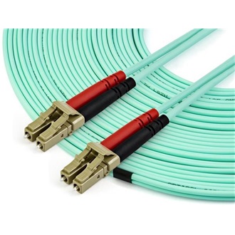 StarTech OM3 50/125 850nm LC Duplex -> LC Duplex M/M adatkábel 15m ciánkék OM3 Multimode 50/125µm 100Gbps
