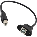 StarTech USB-B 2.0 -> USB-B 2.0 M/F adatkábel hosszabbító 0.3m fekete Panel Mount