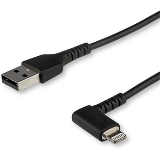StarTech USB-A 2.0 -> Lightning M/M adatkábel 1m fekete egyenes/90°
