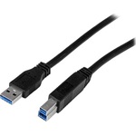 StarTech USB-A 3.2 Gen1 -> USB-B 3.2 Gen1 M/M adatkábel 1m fekete USB-IF