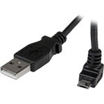 StarTech USB-A 2.0 -> USB-B 2.0 micro M/M adatkábel 1m fekete egyenes/90° fel