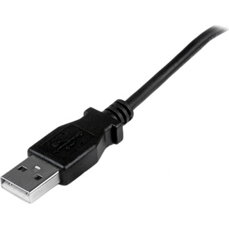 StarTech USB-A 2.0 -> USB-B 2.0 micro M/M adatkábel 1m fekete egyenes/90° fel