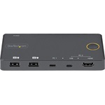StarTech 2 PORT HYBRID USB-C KVM SWITCH KVM SWITCH - 4K 60HZ HDMI 2.0