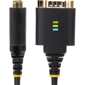 StarTech USB-A 2.0 -> 2db Serial RS-232 DB9 M/M adatkábel 0.6m fekete-szürke