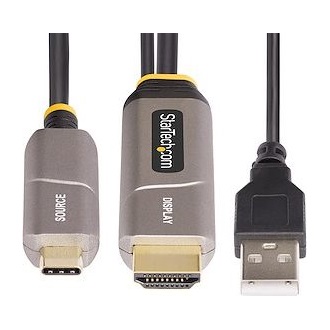 StarTech AOC USB-C -> HDMI 2.0 M/M aktív video kábel 9.1m fekete-szürke