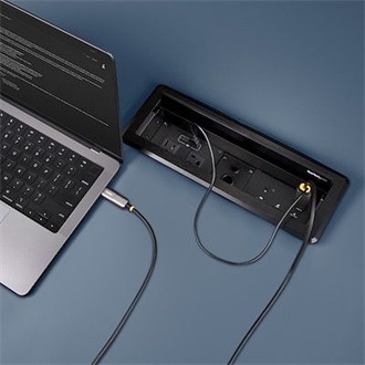 StarTech AOC USB-C -> HDMI 2.0 M/M aktív video kábel 9.1m fekete-szürke
