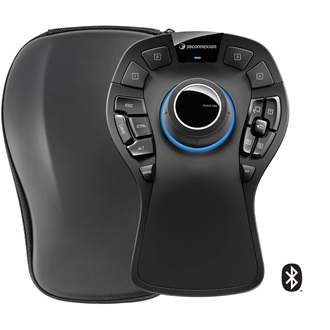 3Dconnexion CadMouse Pro Wireless Left optikai USB / Bluetooth / vezeték nélküli egér + tok fekete-szürke