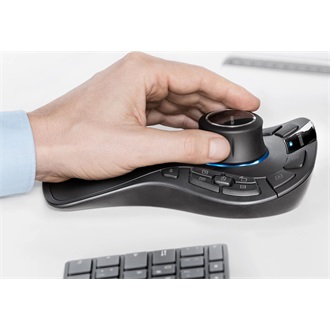 3Dconnexion CadMouse Pro Wireless Left optikai USB / Bluetooth / vezeték nélküli egér + tok fekete-szürke