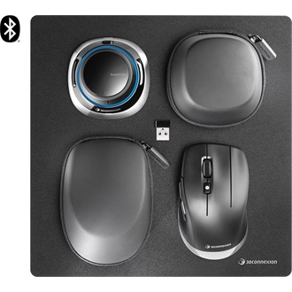 3Dconnexion SpaceMouse Wireless Kit 2 optikai Bluetooth / vezeték nélküli 3D egér + egér + tok fekete + egérpad