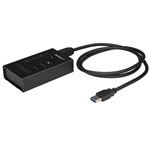 StarTech HB30A3A1CST 4-portos USB-C USB3.0 hub fekete (fémház, ON-OFF gomb)