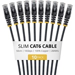 StarTech 50CM BLACK SLIM CAT6 PACK .
