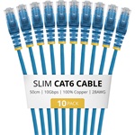 StarTech 50CM BLUE SLIM CAT6 CABLE PACK .