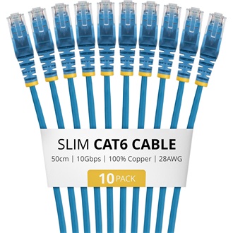 StarTech 50CM BLUE SLIM CAT6 CABLE PACK .