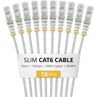 StarTech 50CM GRAY SLIM CAT6 CABLE PACK .