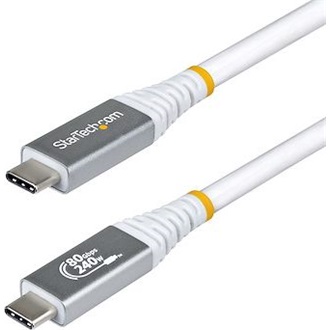 StarTech 80Gbps USB4 -> USB4 M/M adatkábel 0.5m fehér-szürke