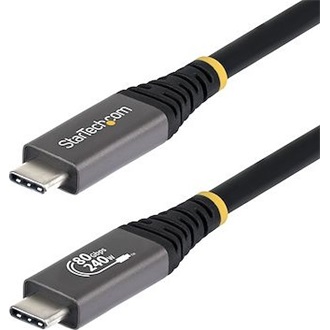StarTech 80Gbps USB4 -> USB4 M/M adatkábel 0.5m fekete-szürke