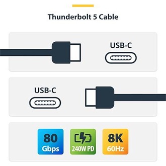 StarTech Thunderbolt 5 -> Thunderbolt 5 M/M adatkábel 0.8m fehér