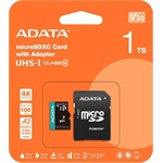 ADATA 1024GB Premier Pro (+adapter) UHS-1 U3  V30 A2 vízálló ütésálló microSDXC memóriakártya BOX fekete
