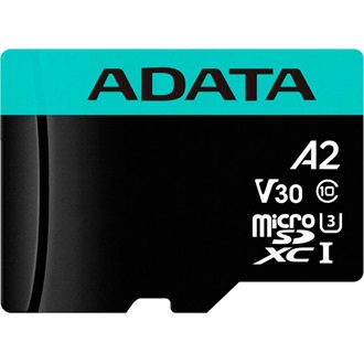 ADATA 128GB Premier Pro (+adapter) UHS-1 U3  V30 A2 vízálló ütésálló microSDXC memóriakártya BOX fekete