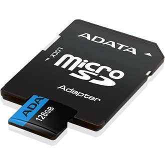 ADATA 128GB Premier (+adapter) UHS-1 Class10 V10 microSDXC memóriakártya BOX fekete
