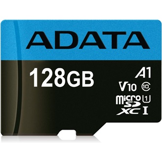 ADATA 128GB Premier (+adapter) UHS-1 Class10 V10 microSDXC memóriakártya BOX fekete