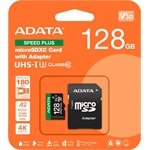 ADATA 128GB Speed Plus UHS-1 Class10 U3 V30 A2 vízálló ütésálló microSDXC memóriakártya BOX fekete