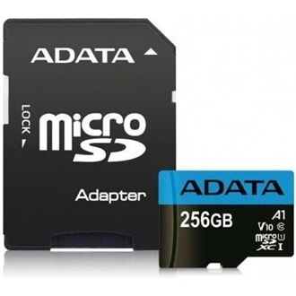 ADATA 256GB Premier (+adapter) UHS-1 Class10 V10 microSDXC memóriakártya BOX fekete