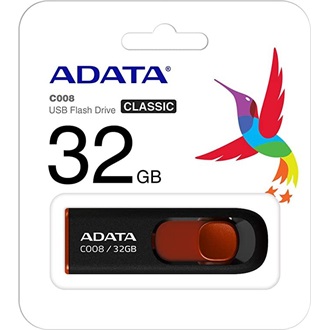 ADATA 32GB C008 USB-A 2.0 pendrive BOX fekete-piros