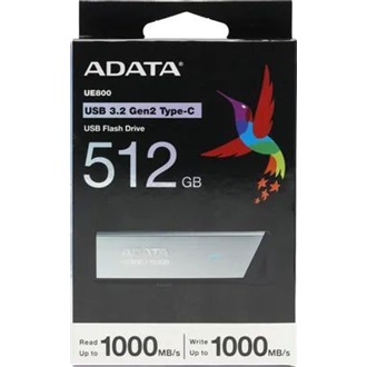 ADATA 512GB UE800 USB-C 3.2 Gen2 pendrive BOX ezüst-fekete