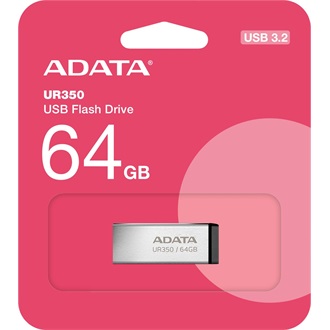 ADATA 64GB UR350 USB 3.2 Gen 1 pendrive BOX ezüst-fekete