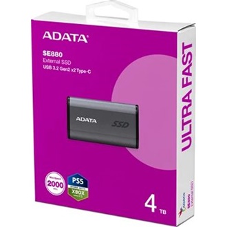ADATA Elite SE880 4TB USB-C 3.2 Gen2×2 M.2 2280 külső SSD szürke (Titanium Gray)