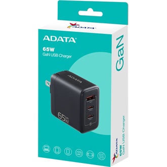 ADATA GaN 65W univerzális hálózati töltő adapter fekete