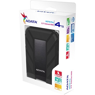 ADATA HD710 Pro 4TB USB3.0 2,5" vízálló ütésálló külső HDD fekete