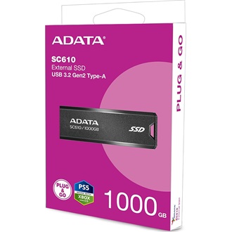ADATA SC610 1TB USB3.2 Gen2 A M.2 2280 külső SSD fekete-piros