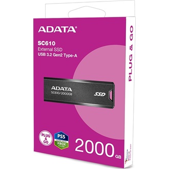 ADATA SC610 2TB USB3.2 Gen2 A M.2 2280 külső SSD fekete-piros