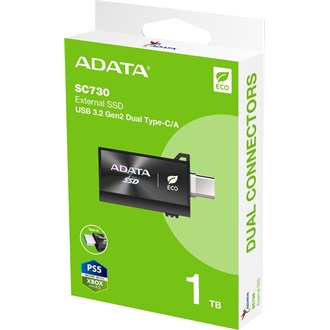 ADATA SC730 1TB USB-A/C 3.2 Gen2 külső SSD fekete
