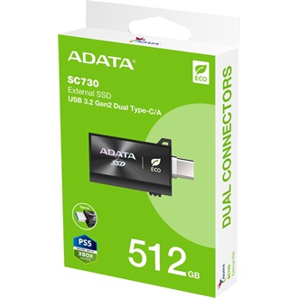 ADATA SC730 512GB USB-A/C 3.2 Gen2 külső SSD fekete