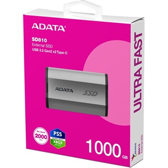 ADATA SD810 1TB USB-C 3.2 Gen2×2 vízálló ütésálló külső SSD ezüst