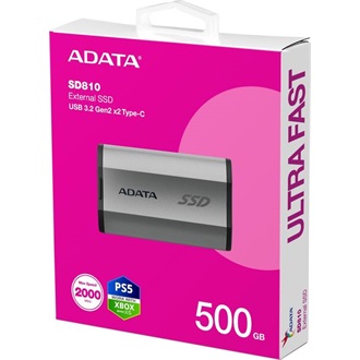 ADATA SD810 500GB USB-C 3.2 Gen2×2 vízálló ütésálló külső SSD ezüst