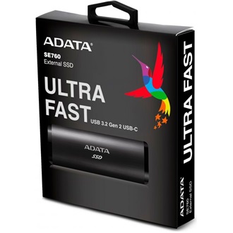 ADATA SE760 512GB USB-C 3.2 Gen2 M.2 2280 külső SSD fekete