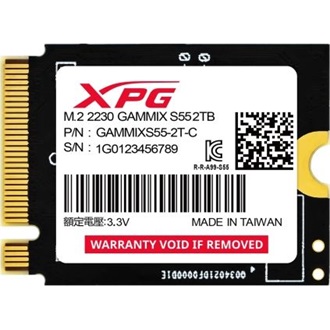 ADATA XPG GAMMIX S55 2TB PCIe x4 (4.0) M.2 2230 SSD fekete