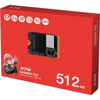 ADATA XPG GAMMIX S55 500GB PCIe x4 (4.0) M.2 2230 SSD fekete