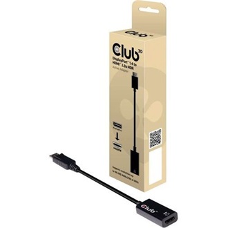 Club 3D DisplayPort 1.4 -> HDMI 2.0 M/F adapter 0.2m fekete HDR