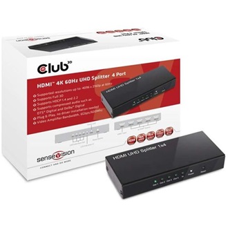 ADA Club3D HDMI 2.0 4K60Hz UHD Splitter 4 Ports