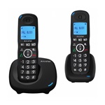 ALCATEL XL535 DUO telefon készülék (vezeték nélküli, 1 bázis, 2 kézibeszélő, kijelző, DECT) FEKETE